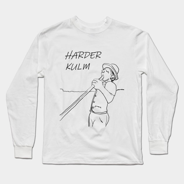 Harder Kulm Boy Blowing Horn Long Sleeve T-Shirt by AmitDesignsTees